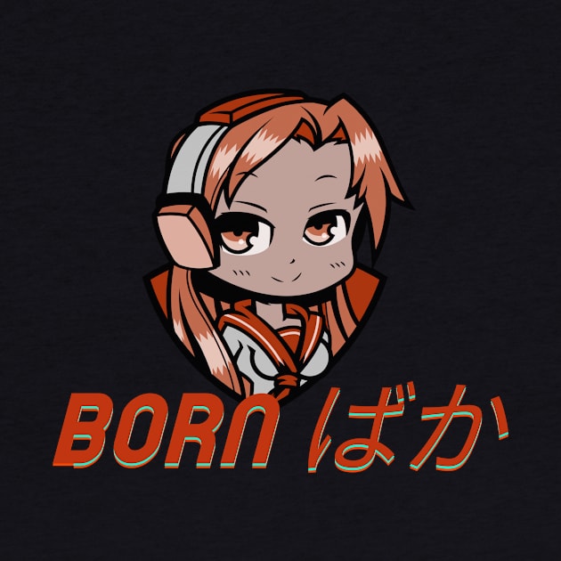 Funny Anime Born Baka Cyberpunk Neon by Art Deck